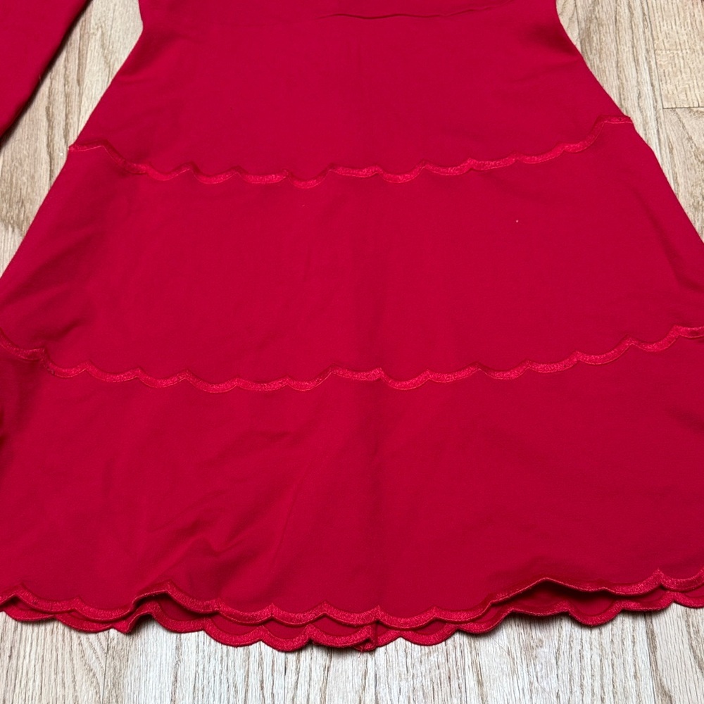 Kate Spade Dress Red A Line Scalloped - Picture 4 of 6